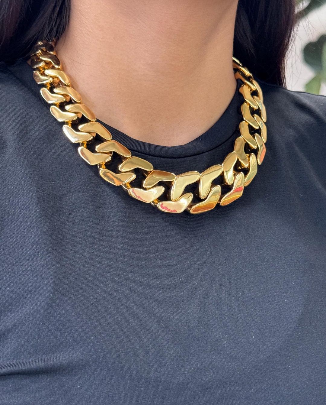 Collana Con Catena Cubana In Vero Oro Massiccio 14 Carati, Collana - Foto 11