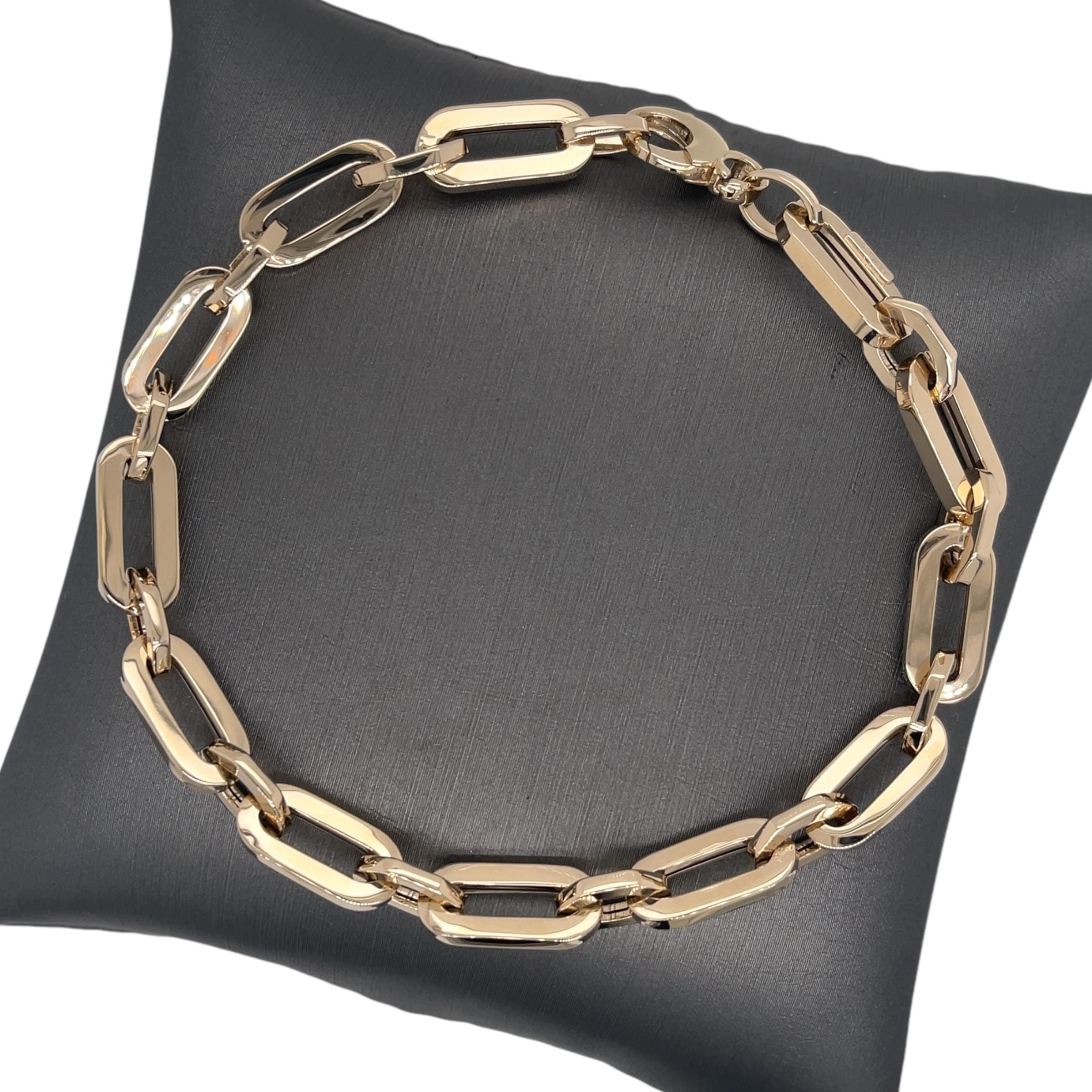 14k Yellow Gold Flat Oval Link Bracelet, Gold Bracelet, Flat Oval Links, Yellow Gold Bracelet, Gold Oval Link Bracelet, Oval Bracelet