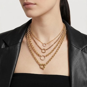 14K Italian Gold Belcher Rolo Link Chain image 13