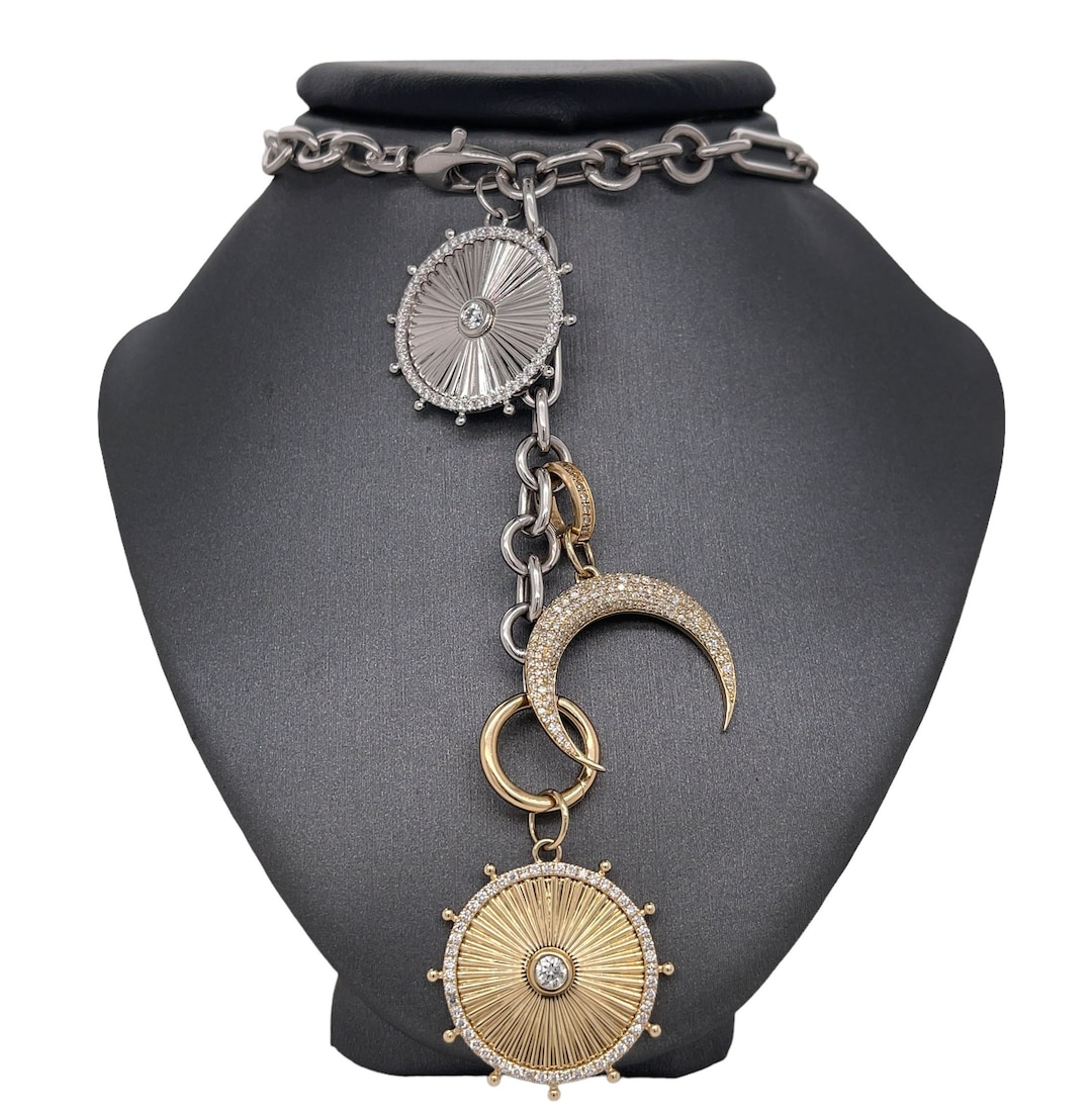 14K Sold Gold Damond Enhancer Charm Pendant Lock 14k Gold - Etsy