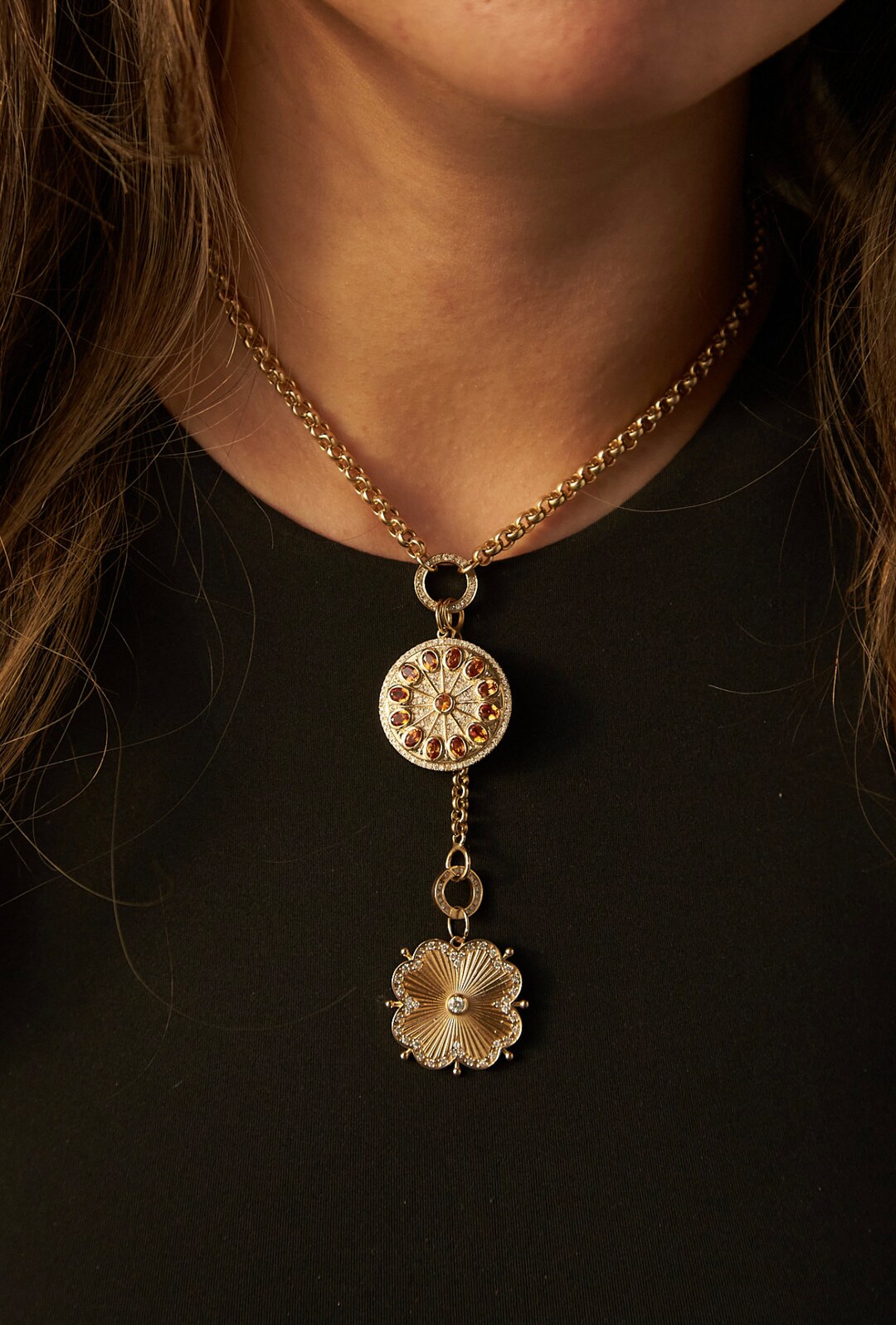 Lionheart™ Signature 14K Solid Gold Diamond Charm,serenity Amulet