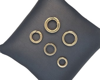 14K or 18K Solid Gold Inward Push in Enhancer Charm Connector, Push in Enhancer, Charm Connector, Yellow Gold Connector, Push In Connector