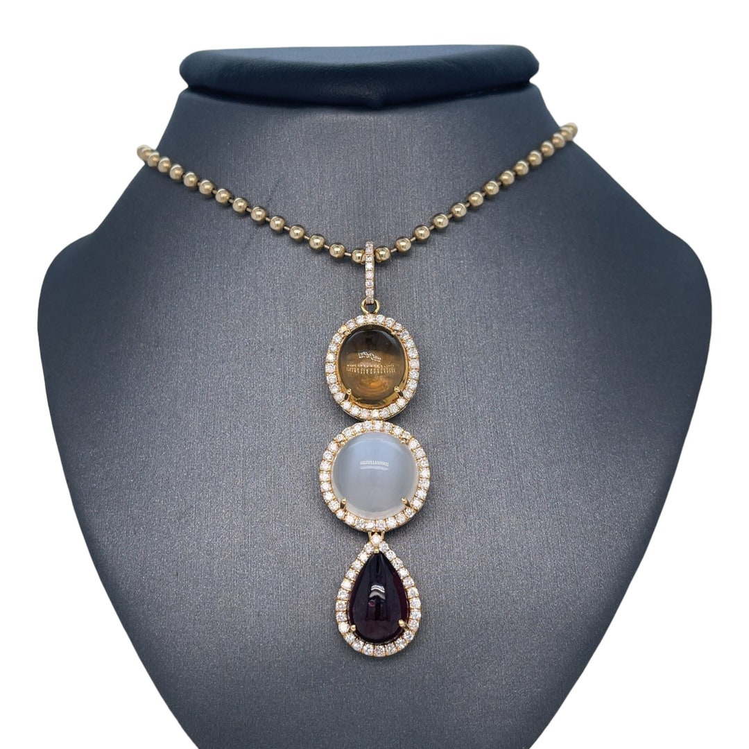 Lionheart™ Signature 18K Solid Gold bonbon Diamond Drop Pendant, Yellow