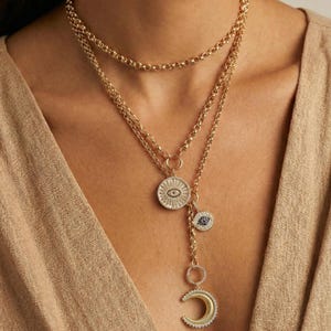 14K Italian Gold Belcher Rolo Link Chain image 1