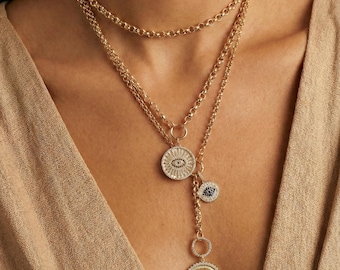 14K Italian Gold Belcher Rolo Link Chain