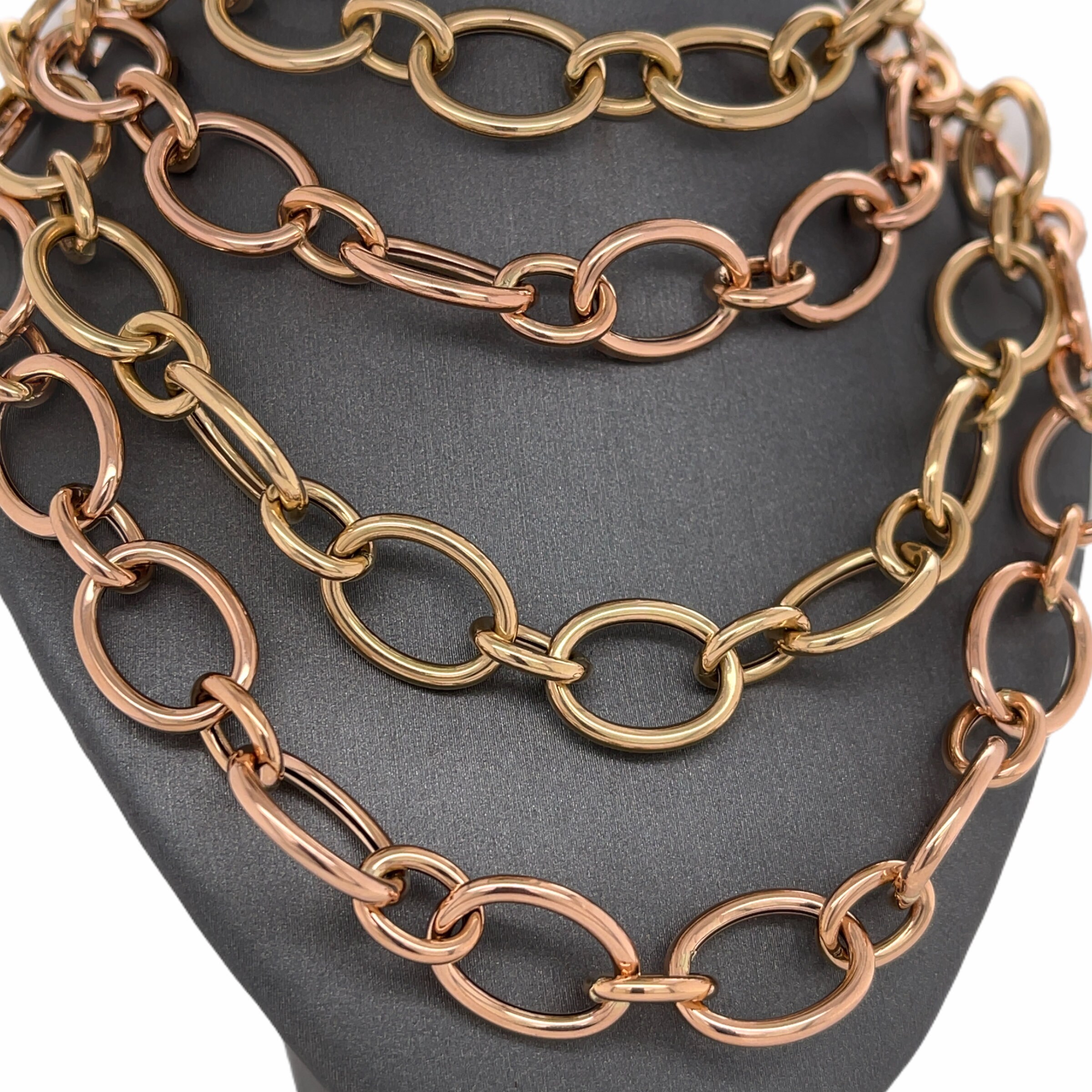 Italian Gold Double Ring Circle Chain 