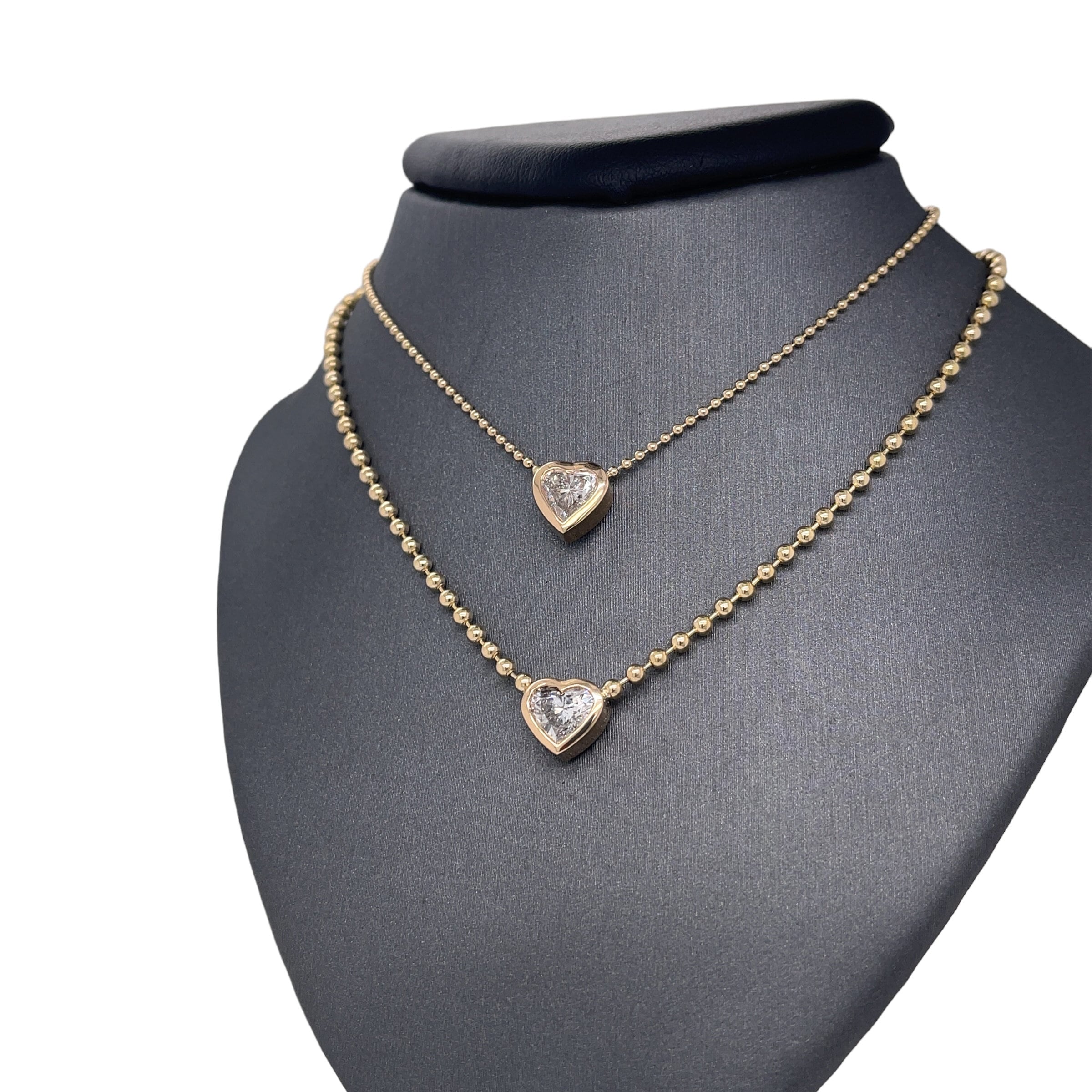 ★PEARLY MORE★ Volume Heart Ball Chain Necklace ☆PEARLY MORE☆ Volume Heart Ball Chain Necklace Chunky Ball