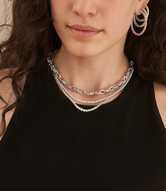 14k gold 2024 tennis necklace