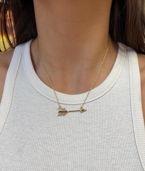 CIONDOLO FRECCIA ANGELO Cupido Moissanite Taglio Rotondo 2,20 Carati In Oro Giallo 14K Placcato - Foto 3