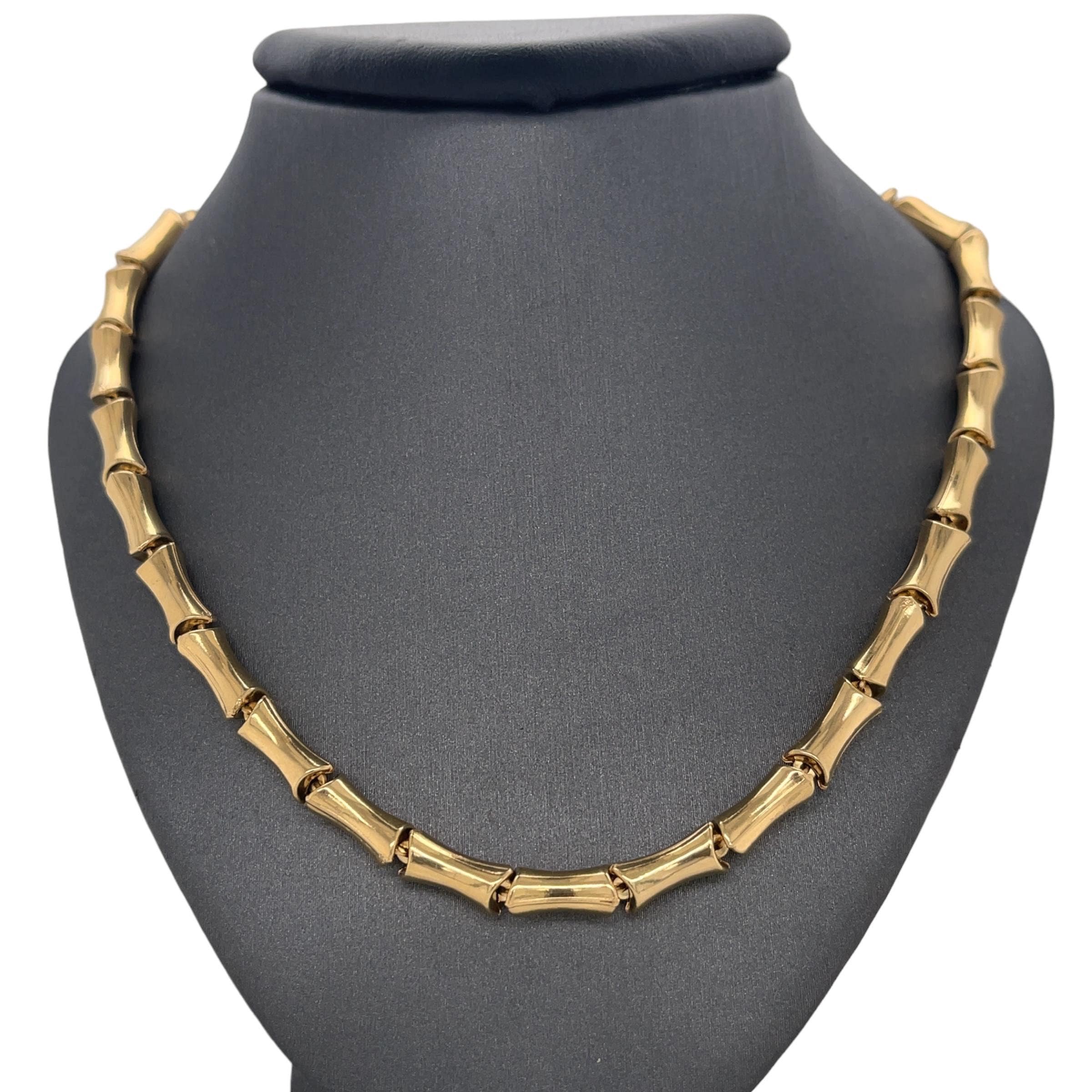 【2plan】25SS★ [LAN ARCHIVE] Bamboo Chain Necklace 14K Yellow Gold Bamboo Chain Necklace, Bamboo Necklace