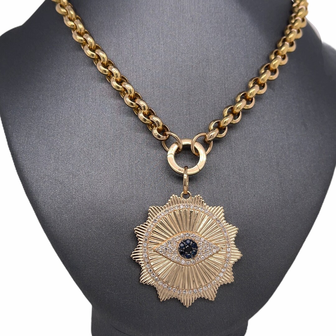 Lionheart™ Signature Eye mati 14K Solid Gold Etsy