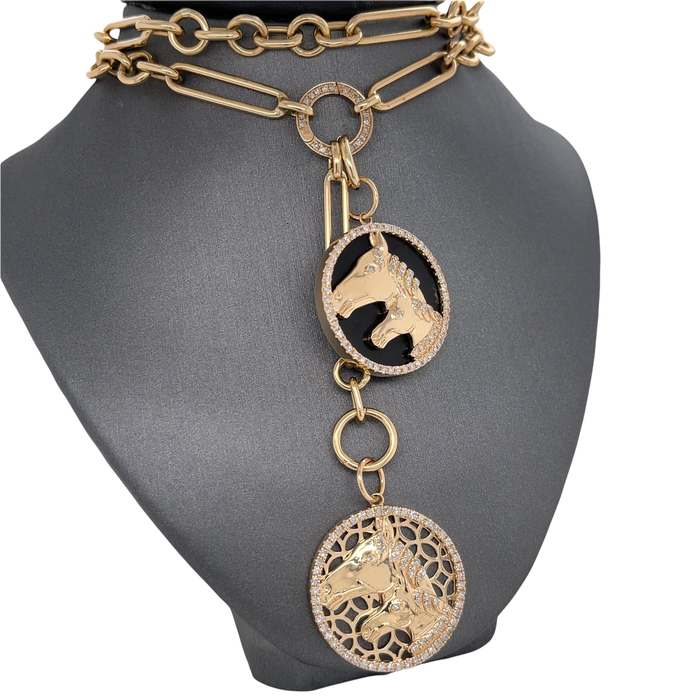 14K Solid Gold Lionheart Original Equestrian Horse Horse Etsy