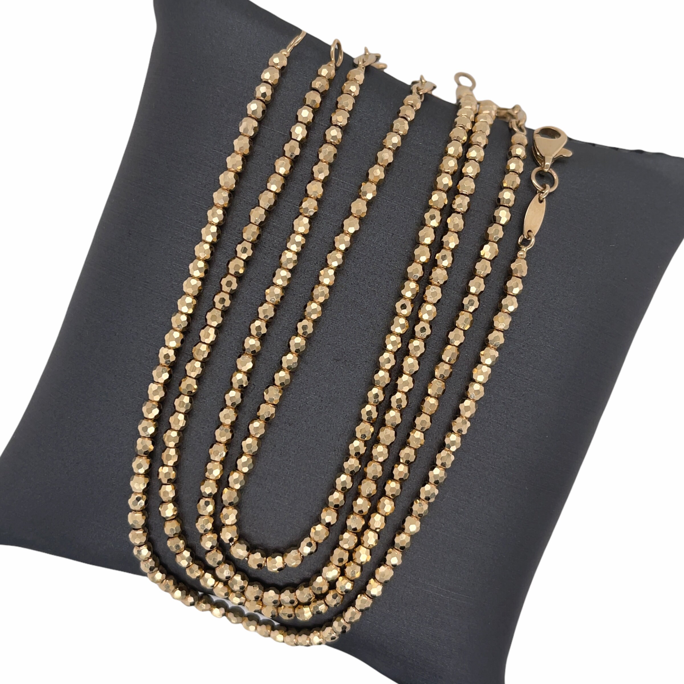 14K Solid Gold Disco Bead Diamondcut Beads Polished Beads Etsy