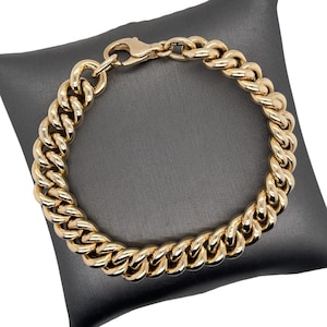 14K italienisches Gelbgold, hochpoliert, hochwertige Miami Cuban Link, Miami Link, Miami Cuban Link Armband