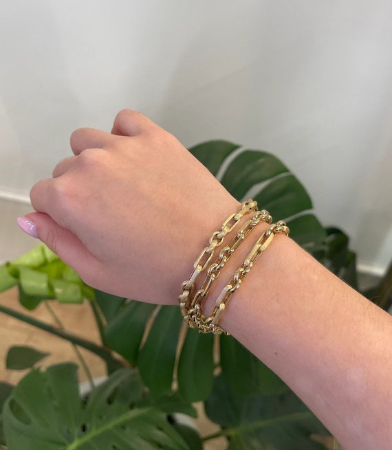 Buy 14K Italian Yellow Gold Paperclip Link Bracelet Online in