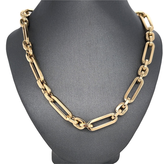 Italian gold paperclip necklace deals