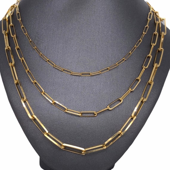 14K Paper Clip Chain Necklace 14K Yellow Gold / 18 Inches by Baby Gold - Shop Custom Gold Jewelry