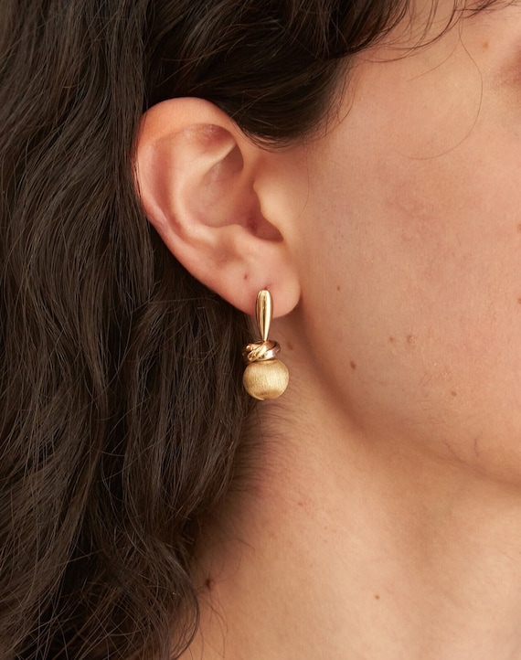 White gold ball drop earrings new arrivals