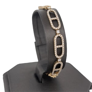 14K Solid Gold, Diamond, Mariner Link, Bracelet, Jewelry