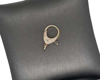 14K Yellow Gold Diamond Lobster Connector
