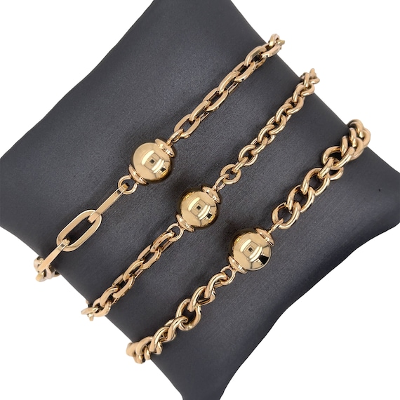 Amazon.com: Men's Italian Concave Curb Bracelet, 14K Gold: Clothing, Shoes  & Jewelry