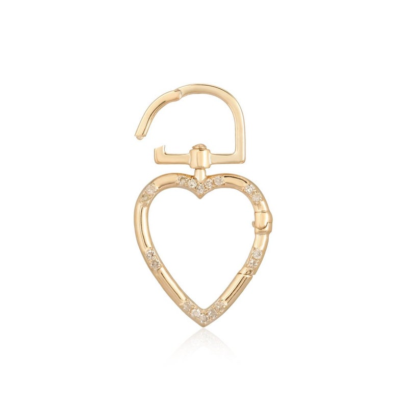 14K Solid Yellow Gold Pave Diamond Connector Clasp Diamond Etsy