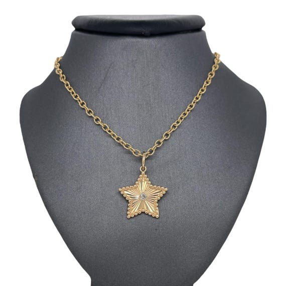 Winziger 14K Massiv-Gelbgold Stern Charm – Perfekter Anhänger Für Jede Halskette | 8,5x3 Mm, Fein Gearbeitet