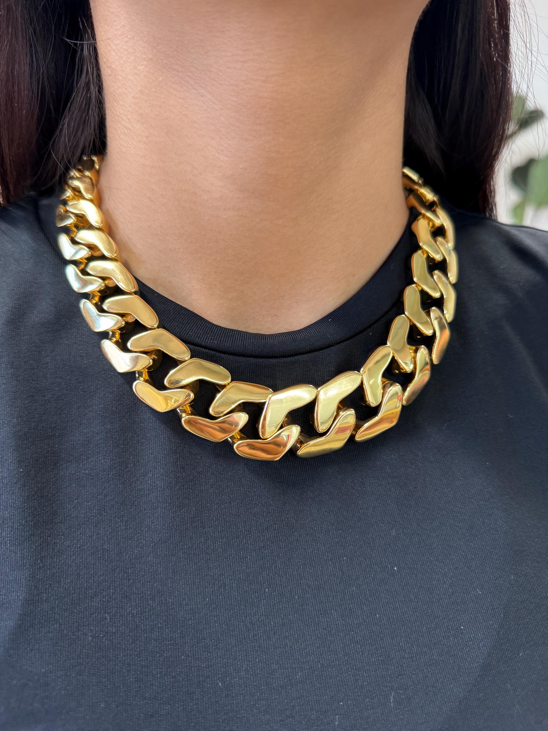 Collana Statement A Catena Cubana Vintage | Fatta A Mano In Acrilico, Gioiello Boho Per Donna