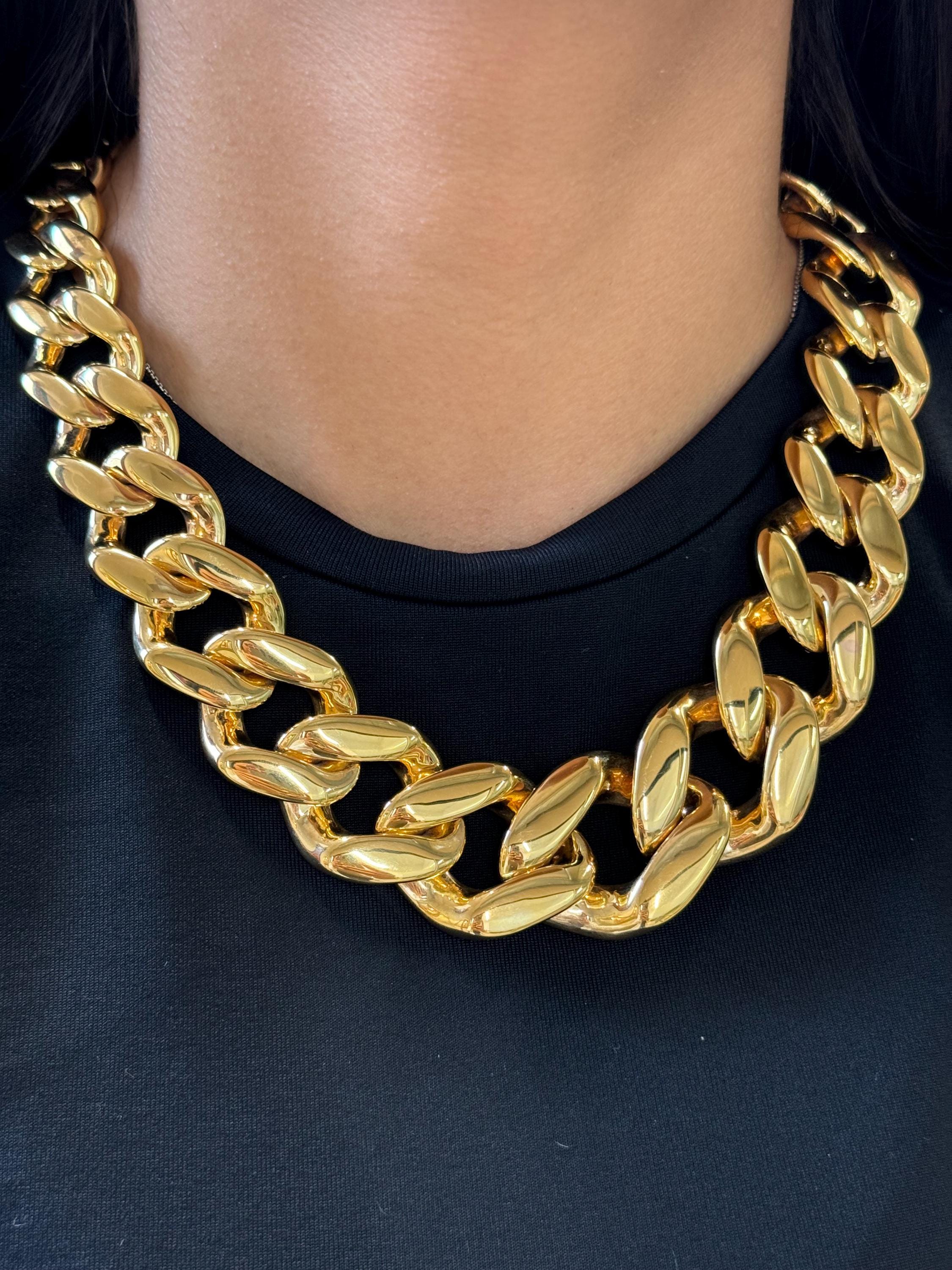 Collana In Oro Giallo 9K Con Catena A Maglie Marine – Larghezza 5,5 Mm – Lunghezze Da 45 A 76 Cm – Chiusura A Moschettone - 3