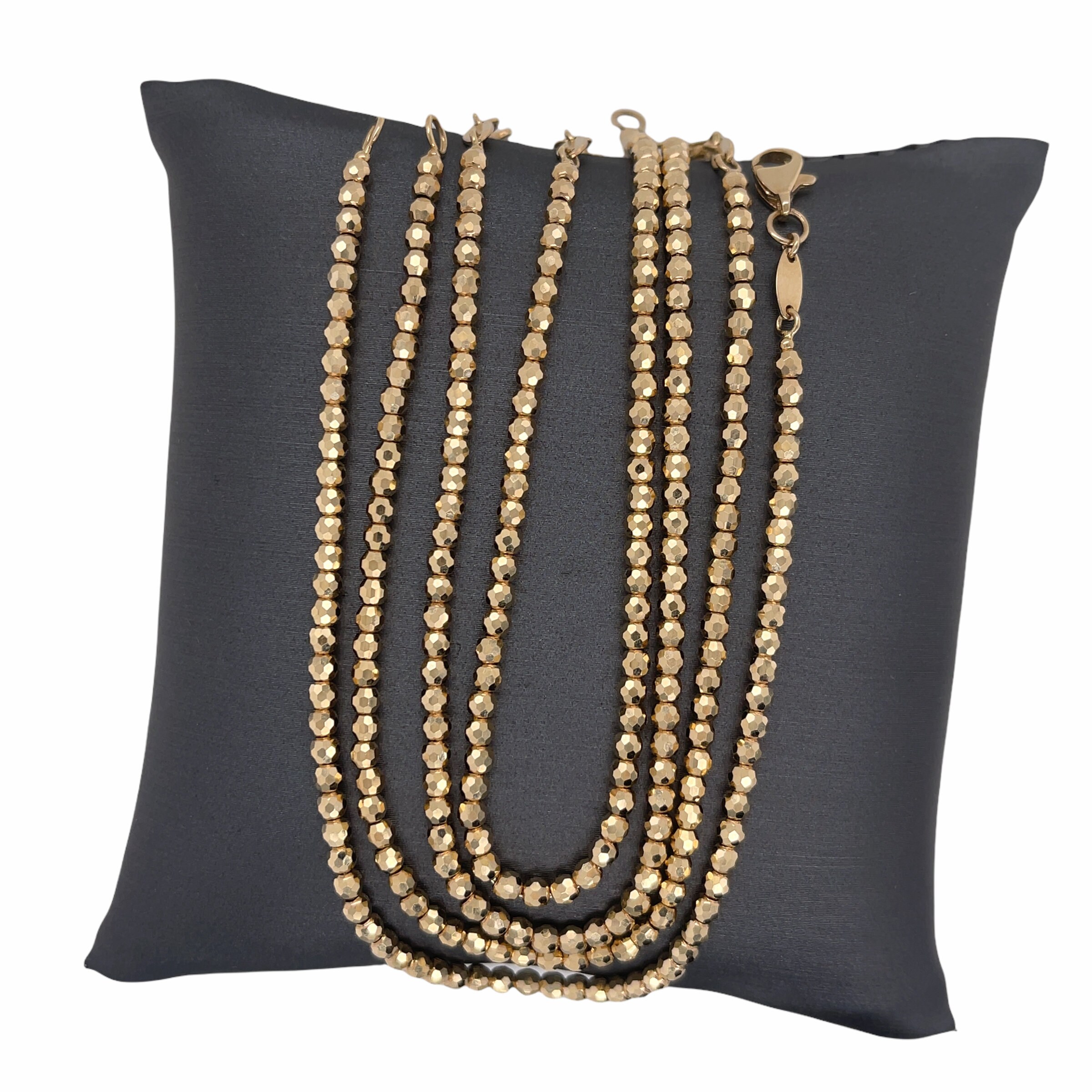 14K Solid Gold Disco Bead Diamondcut Beads Polished Beads Etsy