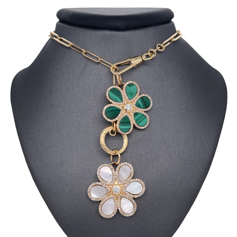 14K Italian Yellow Gold Paperclip Link Chain, Push in Clasp, Push in