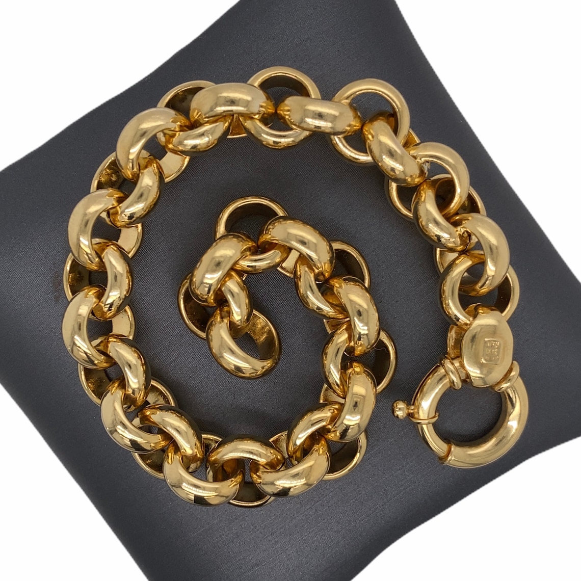 14K Italian Yellow Gold Rolo Belcher Bracelet Rolo Bracelet Etsy