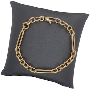 14k Yellow Gold, Italian Gold, Oval Link, Elongated Links, Adjustable Links, Oval Bar Link Bracelets