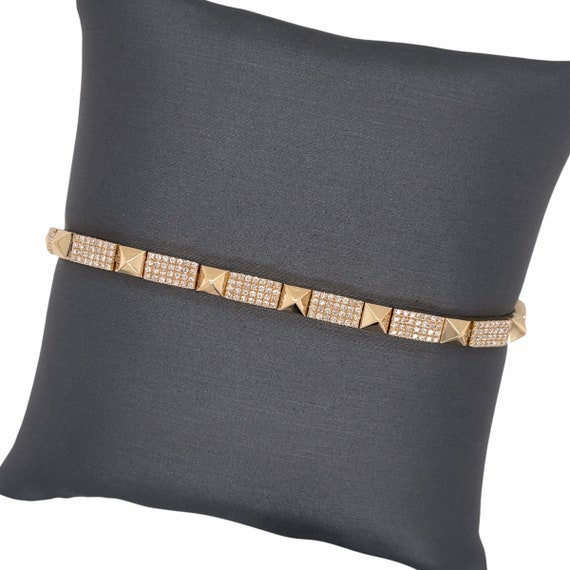 NWT JULES SMITH 14k Plated Gold Spike Stud ORANGE Stretch Bangle Bracelet |  eBay