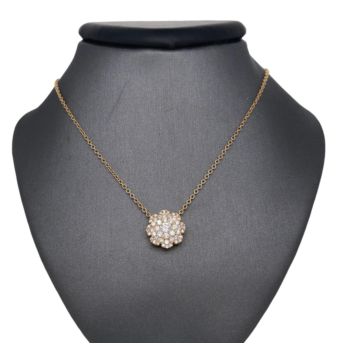 Lionheart™ 18K Yellow Gold Diamond Flower Necklace, Diamonds, Flower