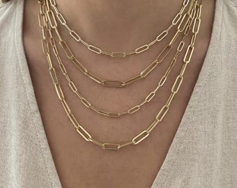 14K Italian Gold Paperclip Link Chain