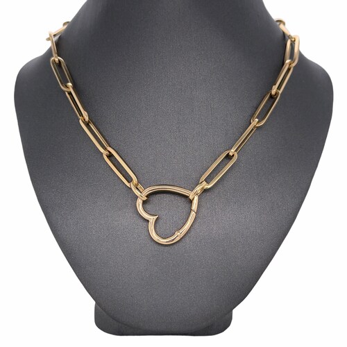 14K Solid Gold Enhancer Charm Connector Pave Diamond Clasp Etsy