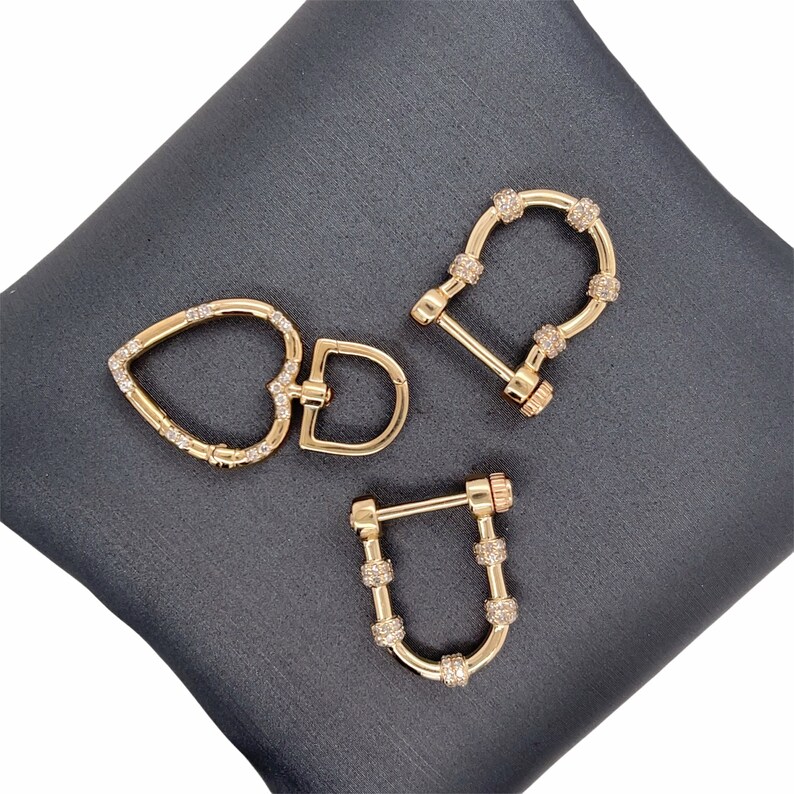 14K Solid Yellow Gold Pave Diamond Connector Clasp Diamond Etsy