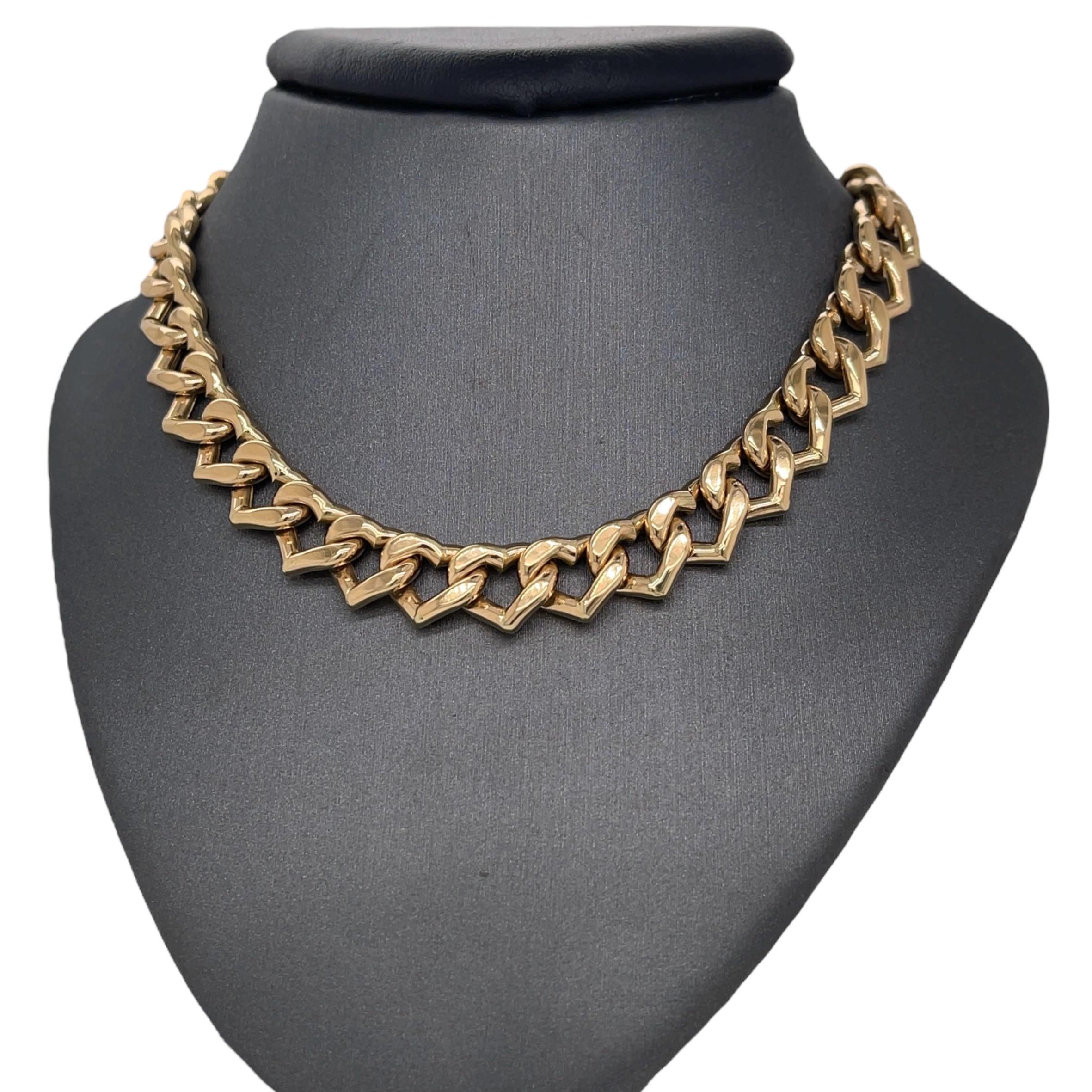14K Yellow Gold Multi Heart Link Chain - Etsy