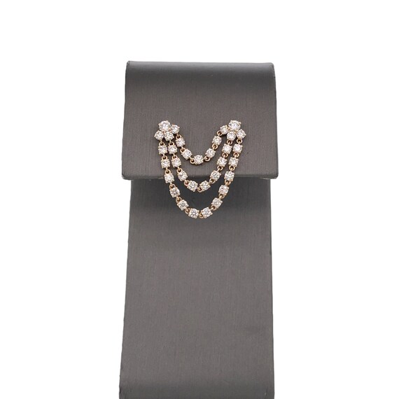 14K Yellow Gold Diamond Chain Earrings, Single Earring