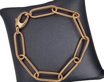 14K Italian Yellow Gold Paperclip Bracelet