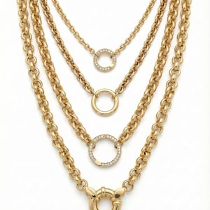 14K Italian Gold Belcher Rolo Link Chain image 2
