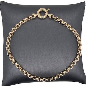 14K italienisches Gelbgold Belcher Rolo Armband mit Karabinerverschluss