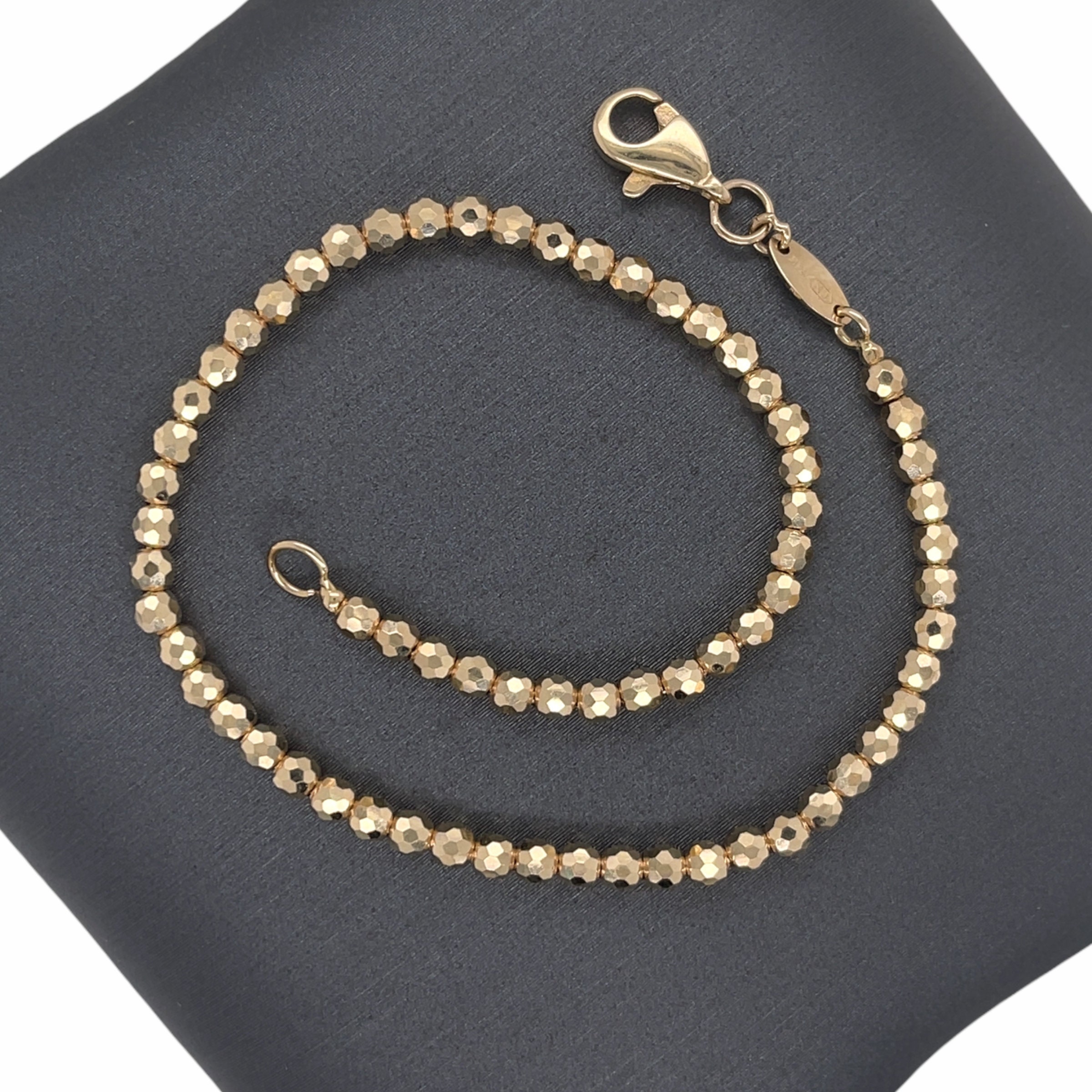 14K Solid Gold Disco Bead Diamondcut Beads Polished Beads Etsy