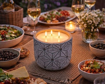 Geo - Large Citronella & Lemongrass garden candle