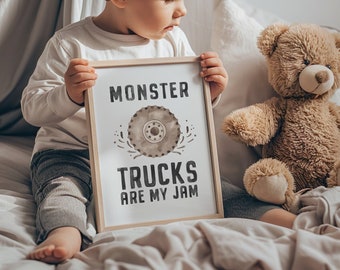 Monster Truck Wheel Print: Boy Bedroom Wall Art (Digital Download)