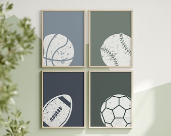 Estampas de bolas esportivas: decoração minimalista para quarto de meninos (download digital)