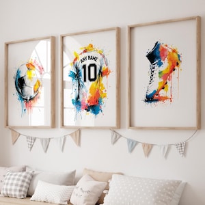 Personalized Soccer Art Prints: Teen Boy Room Decor (Digital Download)