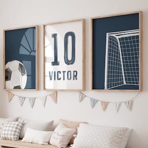 Fußball, Wandkunst, Fußball Poster, Fußball Drucke, Fußball Jungen, Kinderzimmer Dekor, Fußball Trikot Poster, benutzerdefinierter Name, Kinderzimmer zum ausdrucken