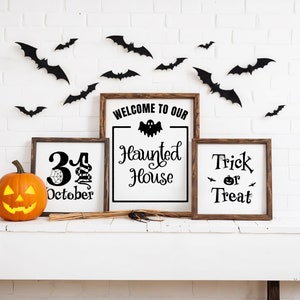 Halloween Printable Sign Set: Haunted House Decor (Digital Download)